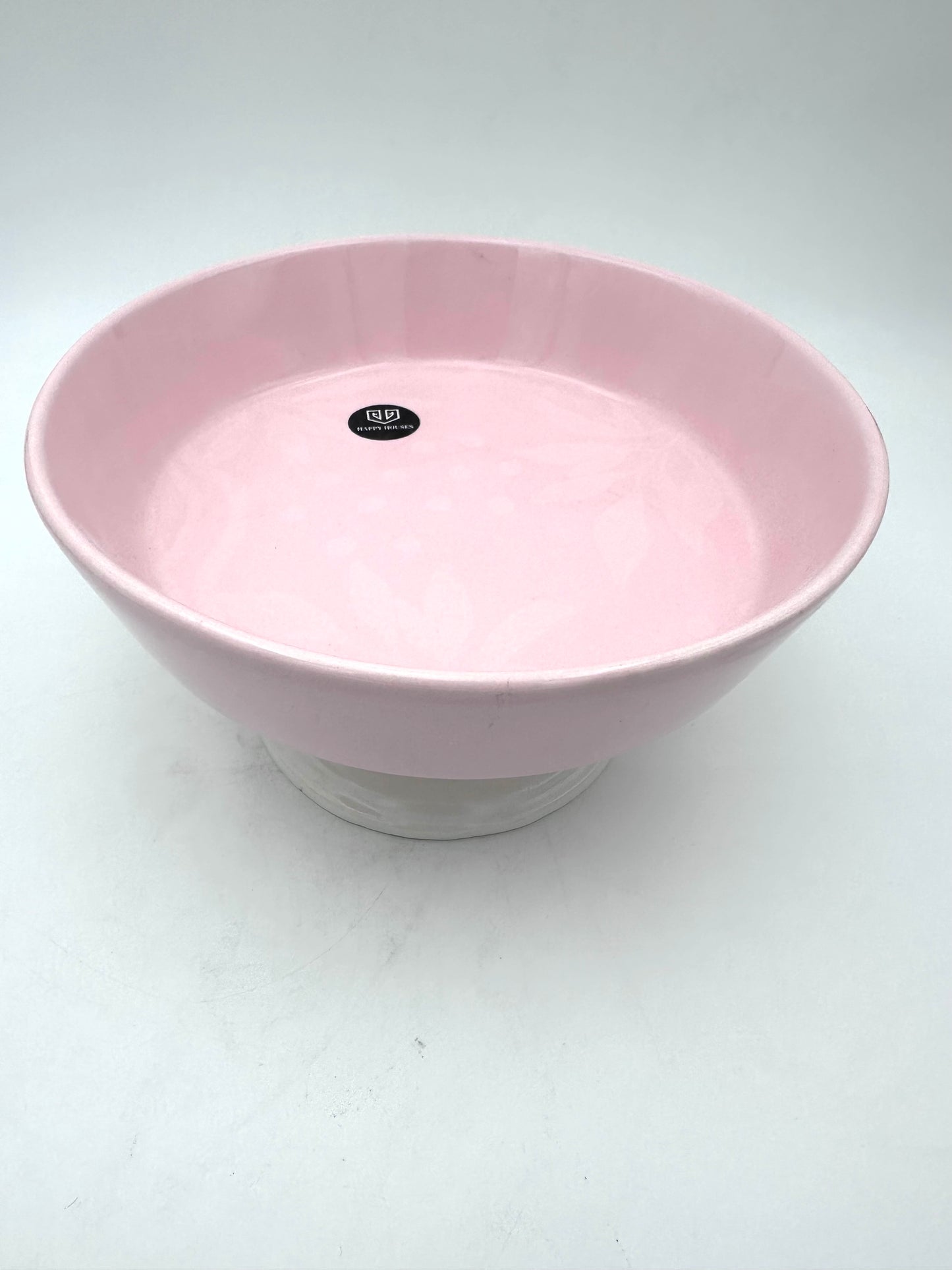 SERAMİK AYAKLI PEMBE-KREM SUNUMLUK