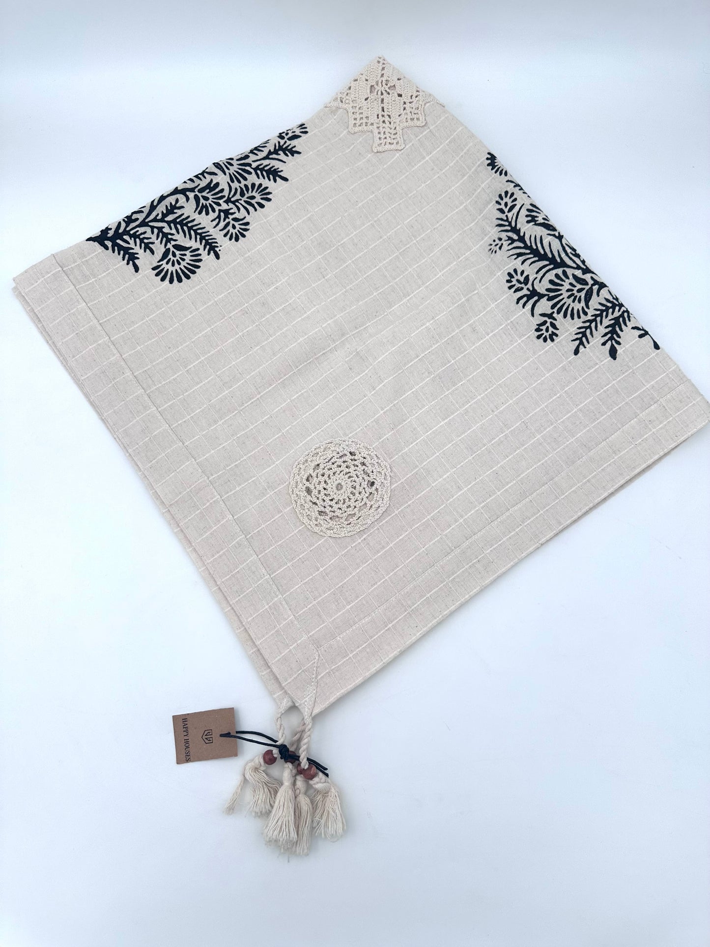 TAŞ BASKI MASA ÖRTÜSÜ 85X85